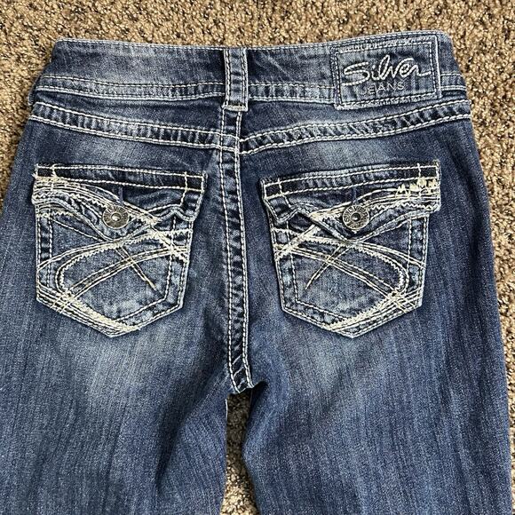 Silver Suki Surplus Capris Low-Rise Denim Jeans Size 26 - Picture 6 of 13